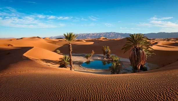 oasis in the desert, AI generated image