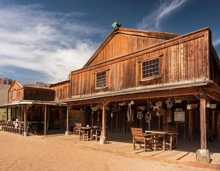 ruins of old wild west city, AI generated image