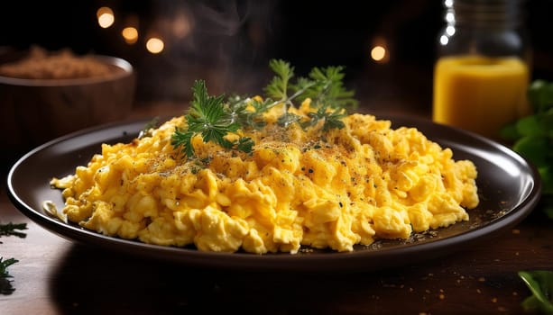 scrambled egg vegetarian food, AI generated image