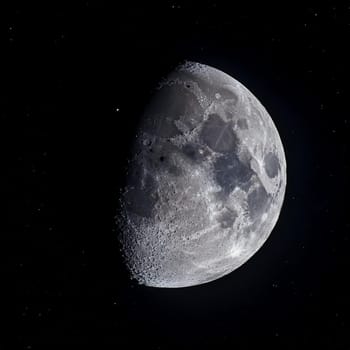 the moon over black sky, AI generated image