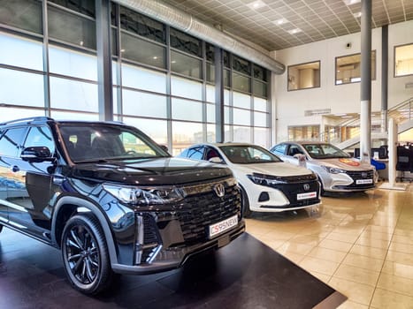 Krasnoyarsk, Russia - November 06, 2024: Beautiful Car in showroom of dealership Changan auto