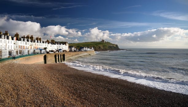 british sea resort by the shore, AI generated image