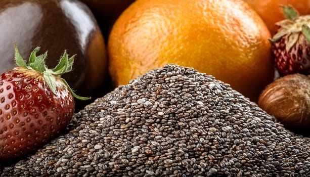 chia seeds healthy vegetarian food, AI generated image