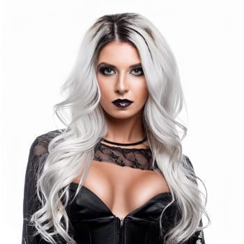 pretty elegant young goth woman, AI generated image