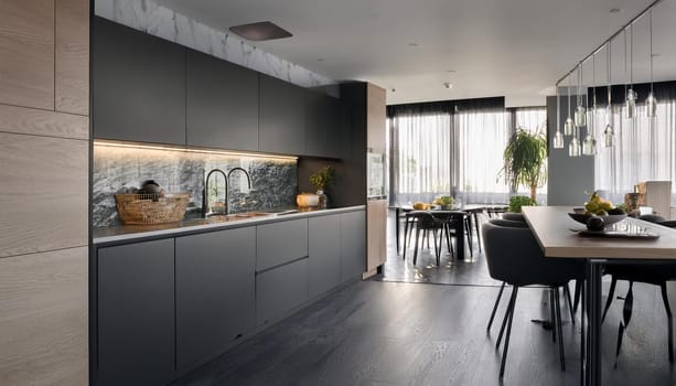 modern home kitchen interior, AI generated image