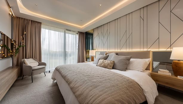 modern home bedroom interior, AI generated image