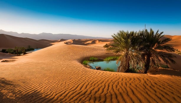 oasis in the desert, AI generated image