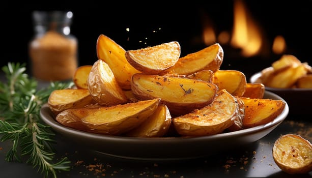 potato wedges food, AI generated image