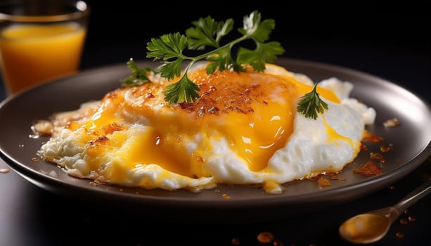 scrambled egg vegetarian food, AI generated image