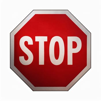 Warning signs, stop traffic sign, AI generated image