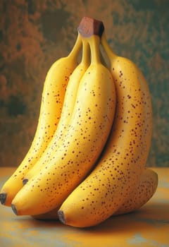 Ripe bananas on a colored background. Selective focus.