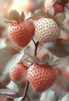 Ripe strawberries on a light background. Selective focus.