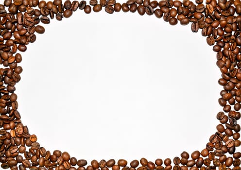 Frame made of coffee beans with space for text