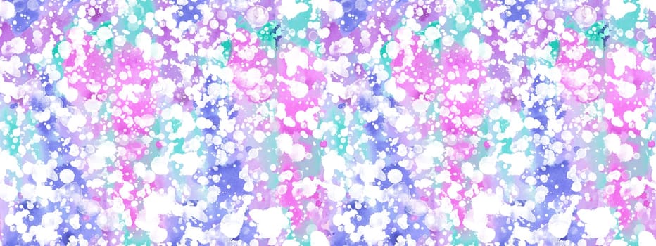 Seamless pattern with abstract creative blots and splashes painted with gouache for paint box design