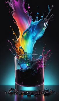 splash colorful paint art background. High quality illustration