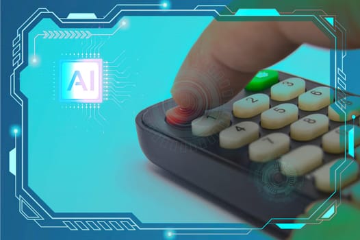 Concept of artificial intelligence that can be controlled by fingertips.