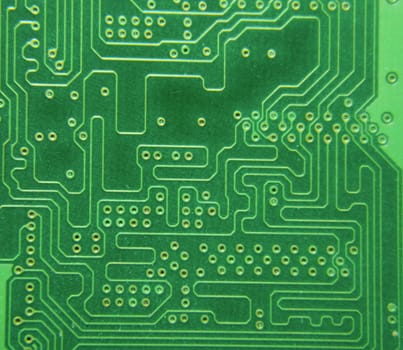 Green circuit pattern, used as a background image.