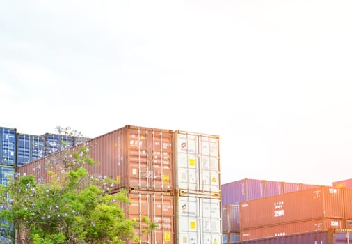 1-9-2022, Chonburi, Thailand, large containers Used for international shipments