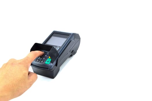 payment station .separate payment device on white background ecommerce and business