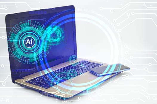 Concept of artificial intelligence (AI) controlling technology