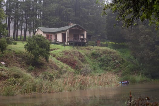 Fishing cabin next to a trout dam near Haenertsburg South Africa