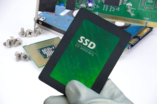 SSD hard drives are widely used, working at high speed.