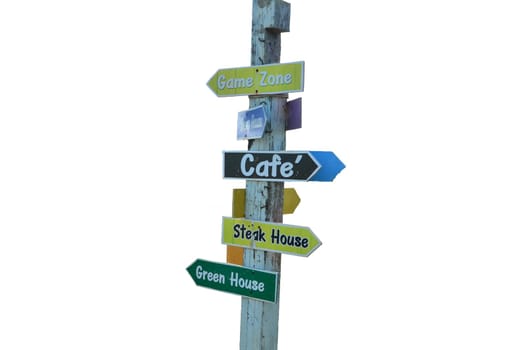 Poles with various signs attached (with clipping path)