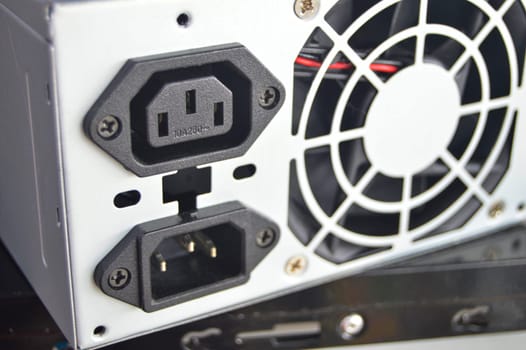rear view of PC power supply