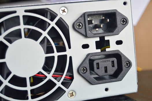 rear view of PC power supply