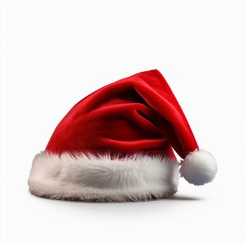 Santa december symbol claus red isolated hat santa holiday fur claus celebrate cap seasonal winter white christmas object background
