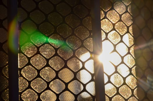 Air vents that are old and dusty, dust is clearly visible. when the sunlight shines through