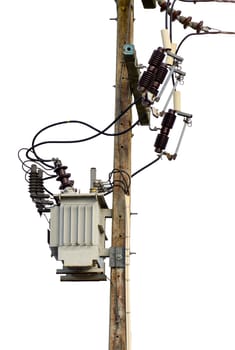 Transformer Most are mounted on poles.(with clipping path)