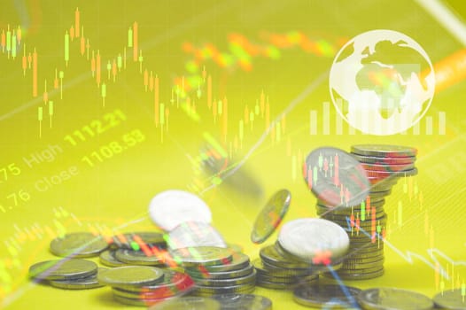 Concept, global inflation that every country has to face, interest rate rise
