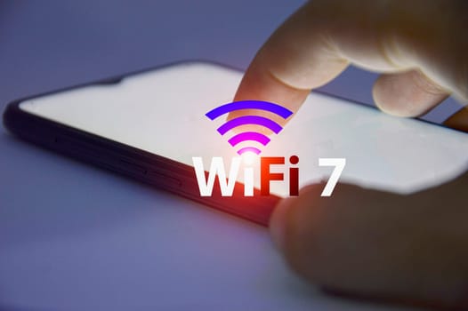 Concept Wi-Fi 7 Next Generation Networking Communication,high speed communication