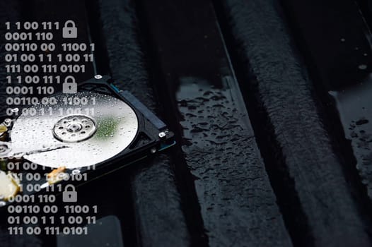 Hard drive is an important storage device, concept of data protection with security.