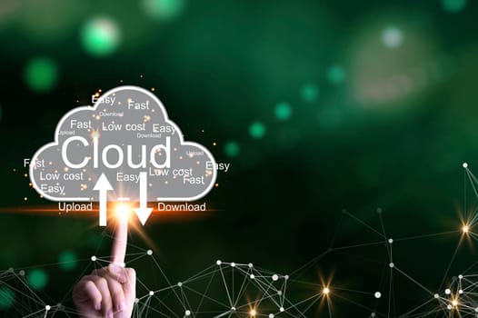 Concept of using cloud online system is convenient, economical, energy saving and low cost.