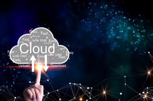 Concept of using cloud online system is convenient, economical, energy saving and low cost.