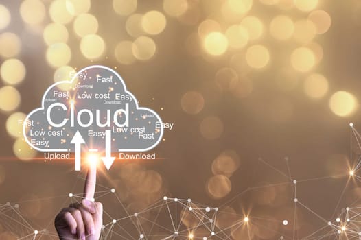 Concept of using cloud online system is convenient, economical, energy saving and low cost.