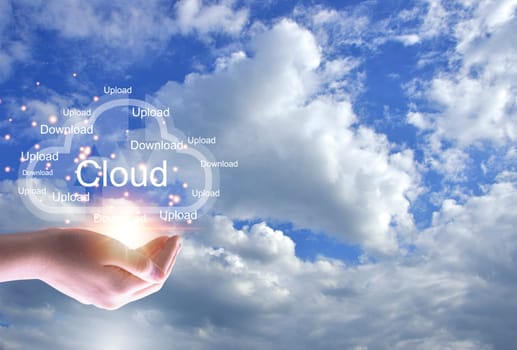 Concept of using cloud online system is convenient, economical, energy saving and low cost.
