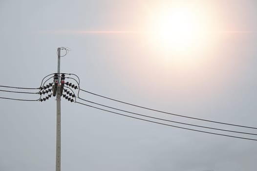 Picture of electric poles, classified as equipment for installation and wiring of electrical systems