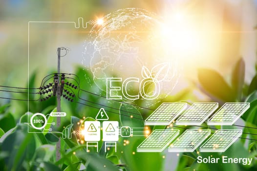 Concept of clean energy, energy from sunlight are in great demand