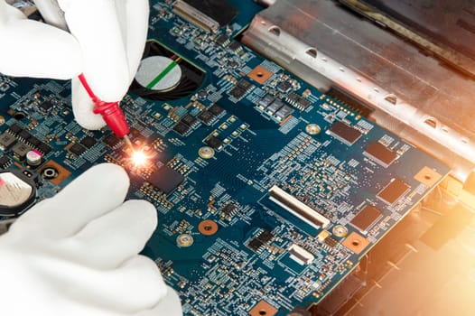 Photo corner, CPU, computer motherboard, electronic motherboard repair