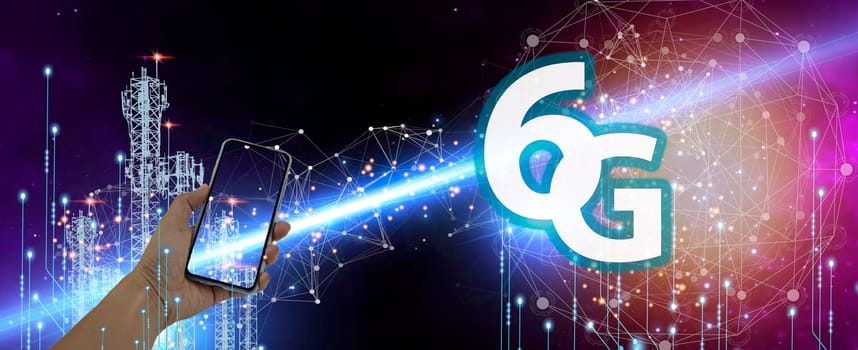 6G network concept, high speed mobile internet New age network, business concept, modern technology internet and network