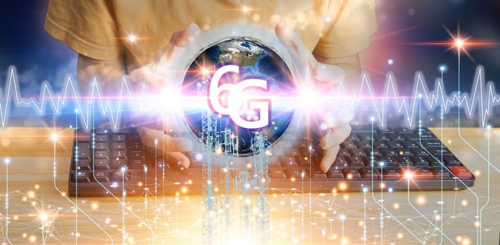 6G network concept, high speed mobile internet New age network, business concept, modern technology internet and network