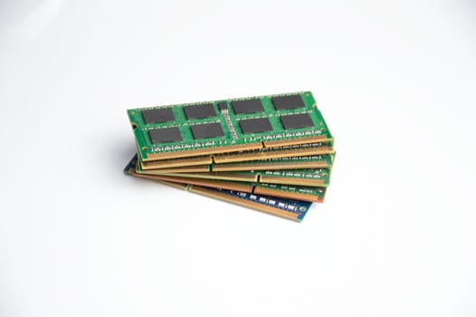 RAM is a hardware device. computer key, ram notebook on white background