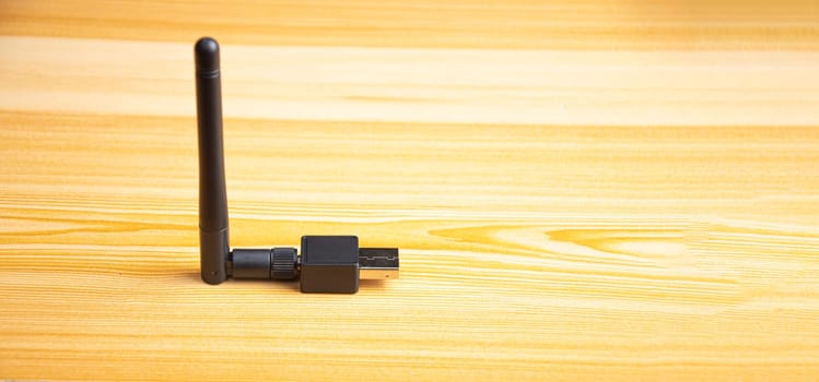 USB WiFi black wooden floor