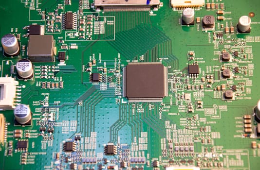 top view of electronic motherboard