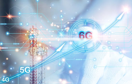 6G network concept, high speed mobile internet New age network, business concept, modern technology internet and network