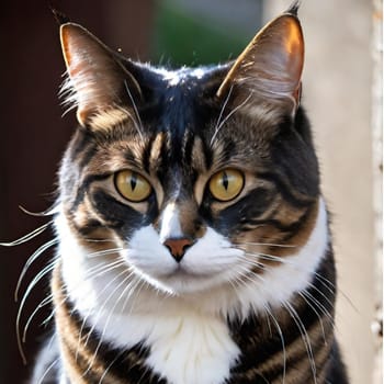 cat white brown pet animal. High quality photo