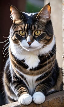cat white brown pet animal. High quality photo